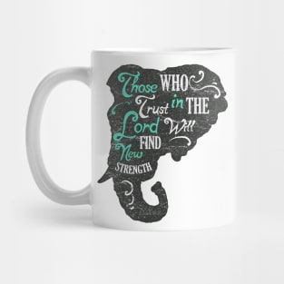 Bull Elephant silhouette with motivational words of wisdom Mug